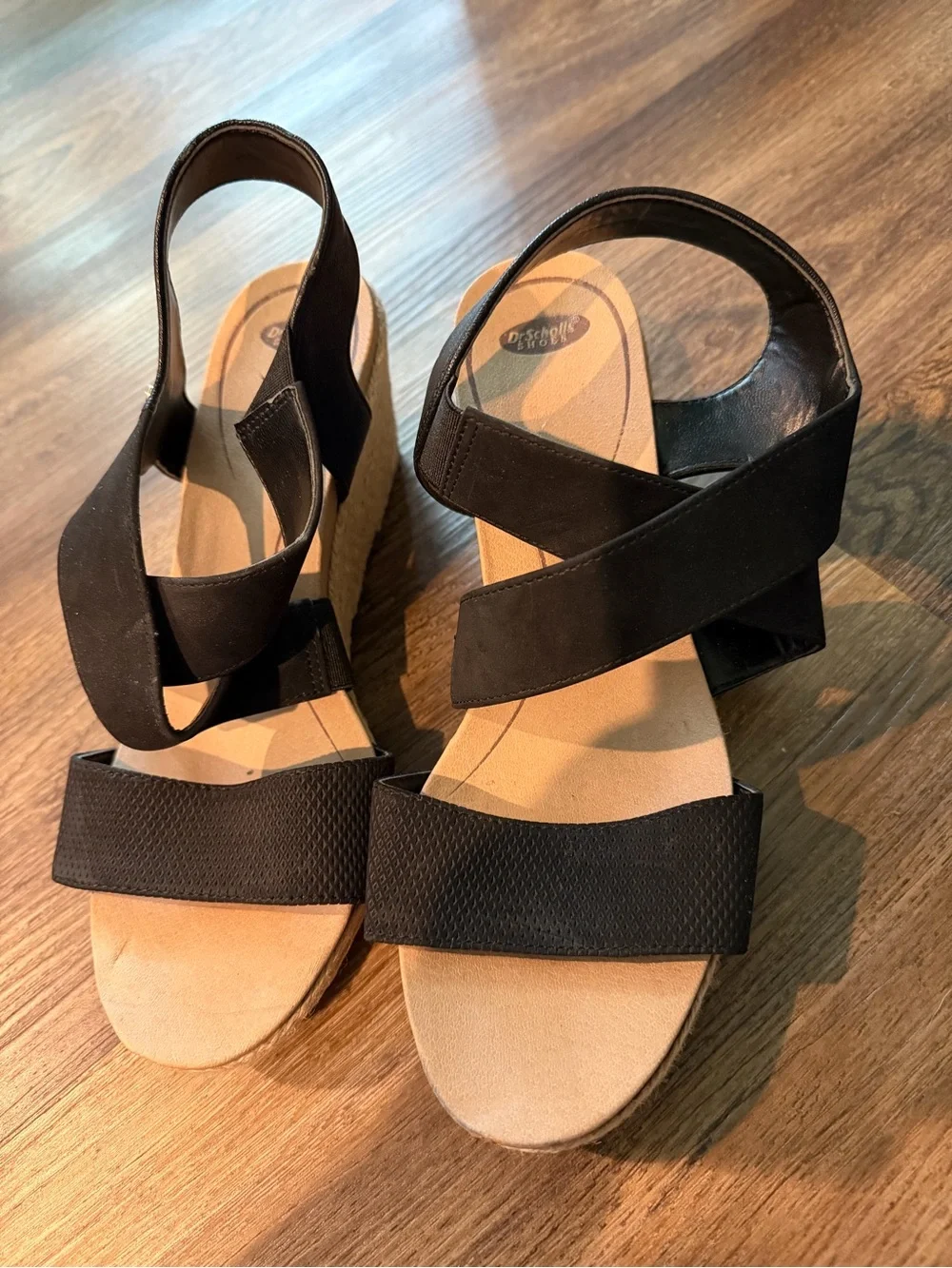 Dr. Scholl's Black Espadrille Wedge Sandals